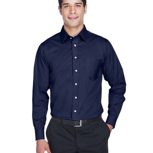 Men's Crown Collection® Solid Stretch Twill Woven Dress Shirt Thumbnail