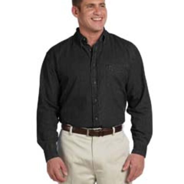 Men's Tall Long-Sleeve Denim Shirt Thumbnail